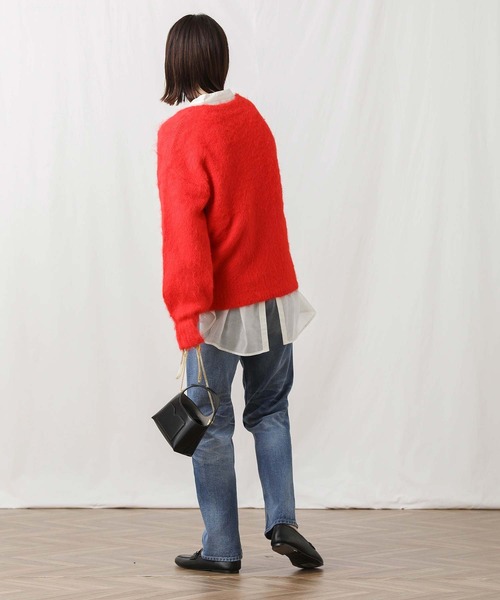 Gready Brilliant(グレディブリリアン)の「シャギークルーPOニット(ニット/セーター・レディース・グレー/レッド/ブラック・FREE)」の6枚目の写真