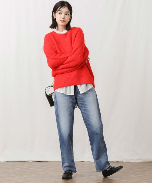 Gready Brilliant(グレディブリリアン)の「シャギークルーPOニット(ニット/セーター・レディース・グレー/レッド/ブラック・FREE)」の7枚目の写真