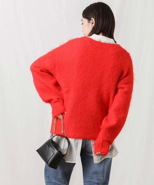 Gready Brilliant(グレディブリリアン)の「シャギークルーPOニット(ニット/セーター・レディース・グレー/レッド/ブラック・FREE)」の10枚目の写真