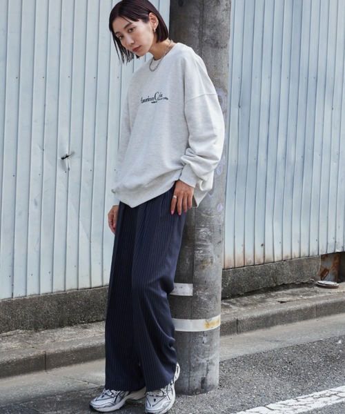 Auntie Rosa Holiday（アンティローザホリデー）の「ストライプタックワイドパンツ（スラックス・レディース・グレー系その他2/ネイビー×ホワイト・マルチサイズ）」の22枚目の写真