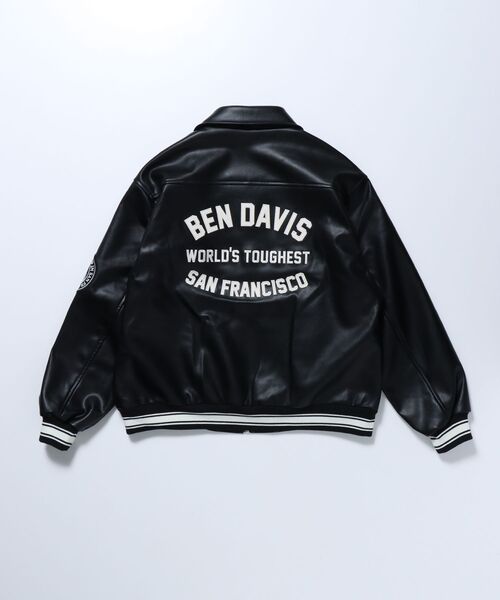 BEN DAVIS(ベンデイビス)の「【BEN DAVIS(ベンデイビス)】 FAUX LEATHER FLIGHT JACKET / レザー ワッペン 刺繍 フライトジャケット(ライダースジャケット・メンズ・ブラック/ブラウン・MEDIUM/X-LARGE/LARGE)」の17枚目の写真