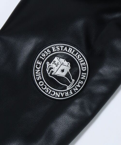 BEN DAVIS(ベンデイビス)の「【BEN DAVIS(ベンデイビス)】 FAUX LEATHER FLIGHT JACKET / レザー ワッペン 刺繍 フライトジャケット(ライダースジャケット・メンズ・ブラック/ブラウン・MEDIUM/X-LARGE/LARGE)」の19枚目の写真