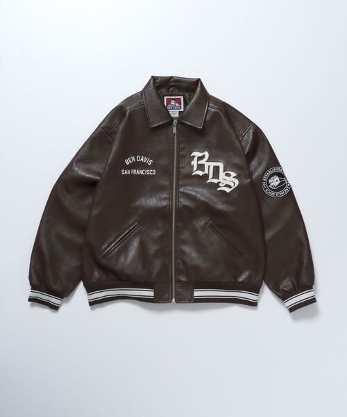 BEN DAVIS(ベンデイビス)の「【BEN DAVIS(ベンデイビス)】 FAUX LEATHER FLIGHT JACKET / レザー ワッペン 刺繍 フライトジャケット(ライダースジャケット・メンズ・ブラック/ブラウン・MEDIUM/X-LARGE/LARGE)」の22枚目の写真