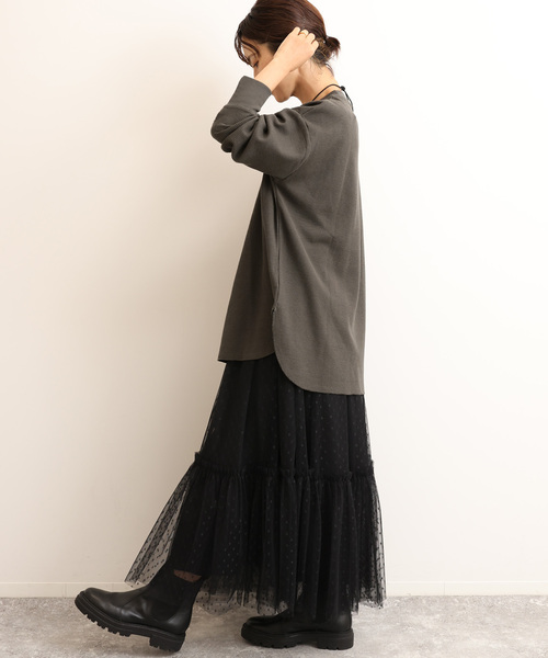 JOURNAL STANDARD relume（ジャーナルスタンダード　レリューム）の「《追加5》TCワッフルオーバーサイズロングスリーブTシャツ（Tシャツ/カットソー・レディース・ホワイト系その他/モスグリーン/オートミール/チャコールグレー/ダークブルー/ブラウン・FREE）」の8枚目の写真