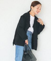 KOBE LETTUCE | [ 田中亜希子さんコラボ ]選べる2タイプツイードジャケット(ノーカラージャケット)