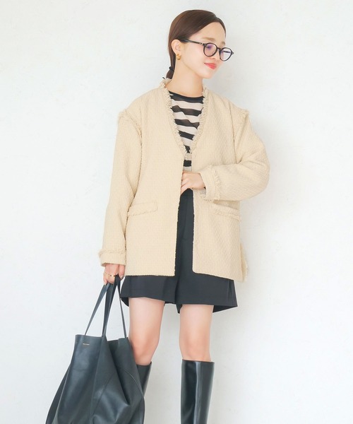 田中亜希子さんコラボ ] 低身長サイズあり 選べる2タイプツイード