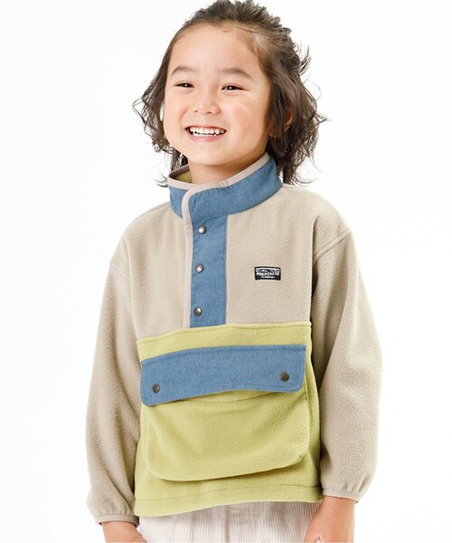 F.O.KIDS（エフオーキッズ）の「フリースプルオーバー（スウェット・キッズ・アイボリー/グリーン/オレンジ・120/90/100/140/130/95/110/80）」の2枚目の写真