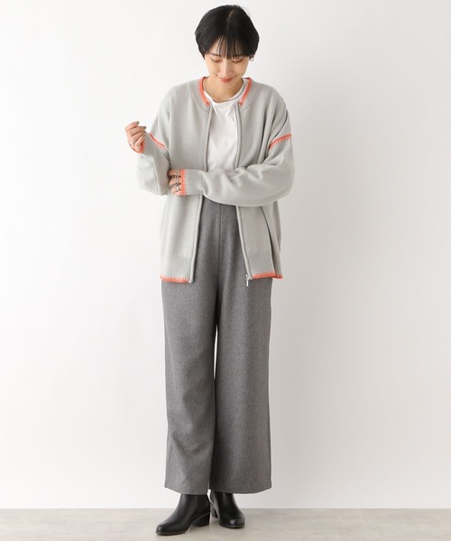 LEPSIM(レプシィム)の「7ゲージ配色ラインカーディガン 977028(カーディガン/ボレロ・レディース・ブラック/グレー/オフホワイト・FREE)」の12枚目の写真