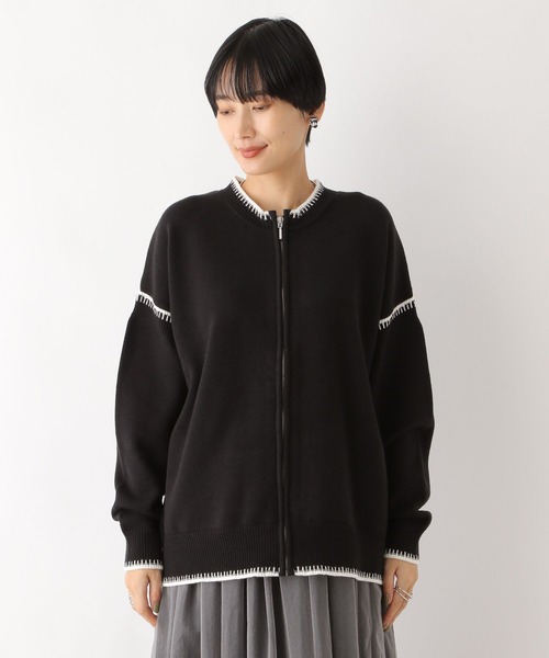 LEPSIM(レプシィム)の「7ゲージ配色ラインカーディガン 977028(カーディガン/ボレロ・レディース・ブラック/グレー/オフホワイト・FREE)」の13枚目の写真