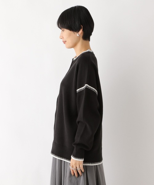 LEPSIM(レプシィム)の「7ゲージ配色ラインカーディガン 977028(カーディガン/ボレロ・レディース・ブラック/グレー/オフホワイト・FREE)」の14枚目の写真