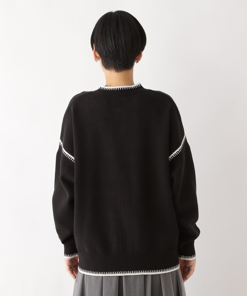 LEPSIM(レプシィム)の「7ゲージ配色ラインカーディガン 977028(カーディガン/ボレロ・レディース・ブラック/グレー/オフホワイト・FREE)」の15枚目の写真