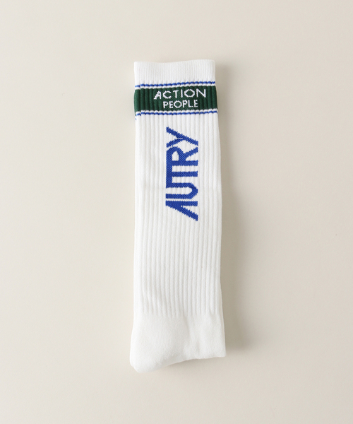 靴下・ソックス Autry Socks AUTRY / オートリー】SOCKS (White x Green Line)（ソックス