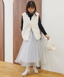 シャイニーレイヤードスカート