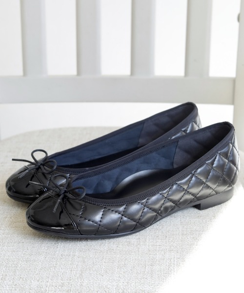 【新品】chocolates バイカラー キルティング バレエシューズ 23.5 新品】chocolates バイカラー キルティング バレエシューズ 23.5