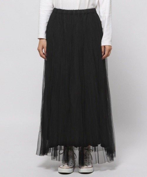 LOWRYS FARM(ローリーズファーム)の「2WAYレイヤードチュールスカート 971215(スカート・レディース・チャコールグレー/ブラック/パープル/アイボリー/グリーン・FREE)」の12枚目の写真