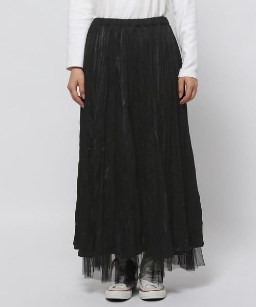 LOWRYS FARM(ローリーズファーム)の「2WAYレイヤードチュールスカート 971215(スカート・レディース・チャコールグレー/ブラック/パープル/アイボリー/グリーン・FREE)」の8枚目の写真