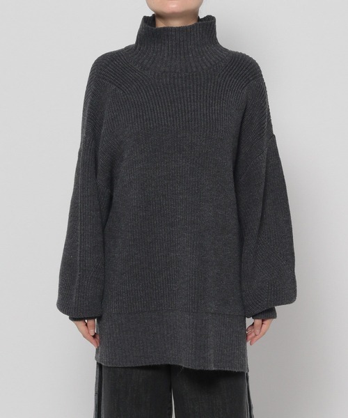 LEPSIM（レプシィム）の「7ゲージハイネック畔チュニック　971327（Tシャツ/カットソー・レディース・チャコールグレー/ライトグレー/ネイビー/オフホワイト・FREE）」の13枚目の写真