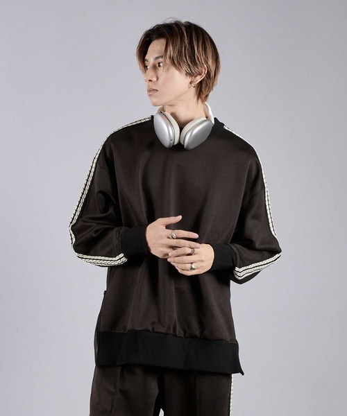 Adoon plain(アドーンプレーン)の「サイドジップトラックスウェット(ジャージ・メンズ・ブラック/アイボリー・MEDIUM/LARGE)」の4枚目の写真