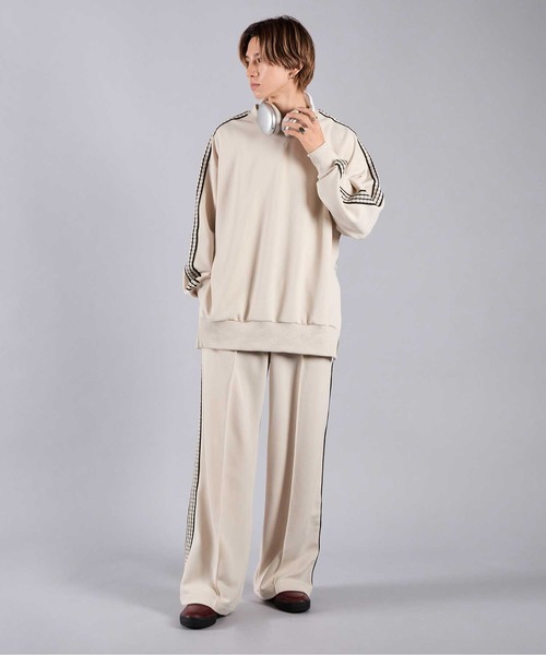 Adoon plain(アドーンプレーン)の「サイドジップトラックスウェット(ジャージ・メンズ・ブラック/アイボリー・MEDIUM/LARGE)」の18枚目の写真