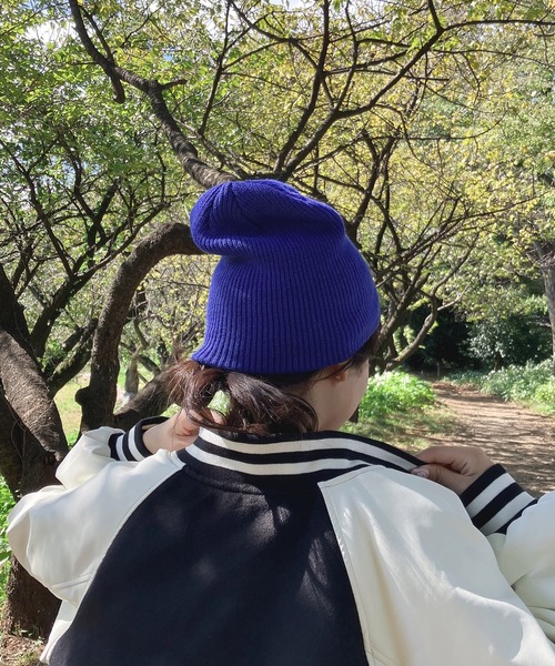 AS KNOW AS plus(アズノゥアズプラス)の「シンプルニットワッチ(ニットキャップ/ビーニー・レディース・ブラック/パープル/オレンジ/グレー/ブルー・FREE)」の3枚目の写真