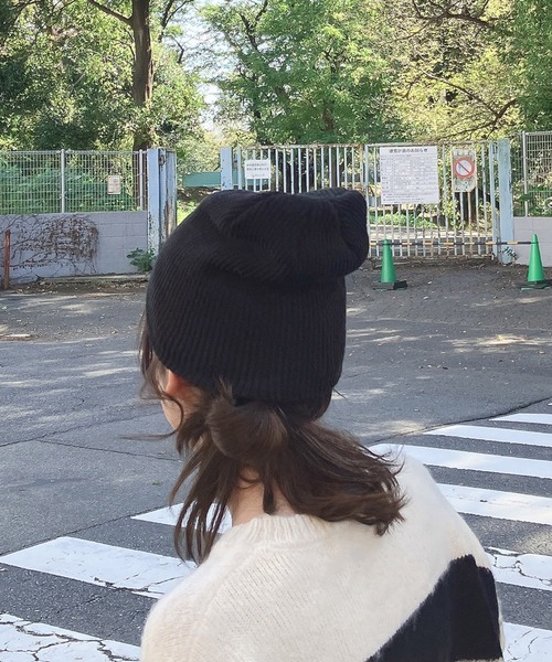 AS KNOW AS plus(アズノゥアズプラス)の「シンプルニットワッチ(ニットキャップ/ビーニー・レディース・ブラック/パープル/オレンジ/グレー/ブルー・FREE)」の9枚目の写真