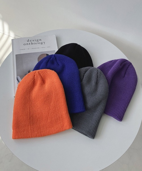 AS KNOW AS plus(アズノゥアズプラス)の「シンプルニットワッチ(ニットキャップ/ビーニー・レディース・ブラック/パープル/オレンジ/グレー/ブルー・FREE)」の11枚目の写真