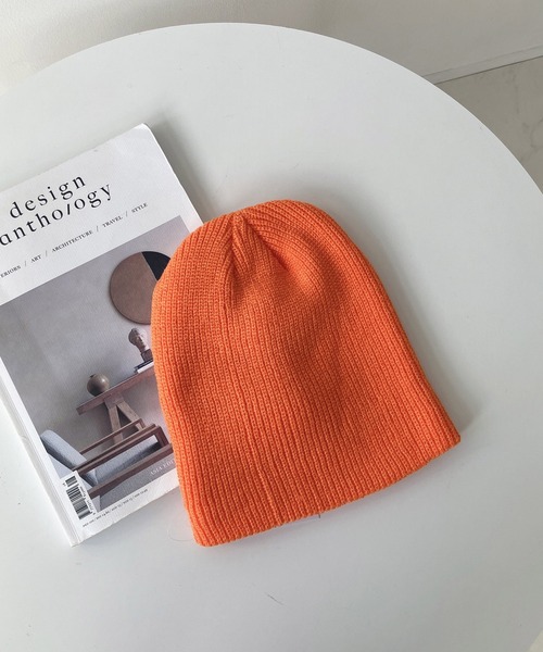 AS KNOW AS plus(アズノゥアズプラス)の「シンプルニットワッチ(ニットキャップ/ビーニー・レディース・ブラック/パープル/オレンジ/グレー/ブルー・FREE)」の12枚目の写真