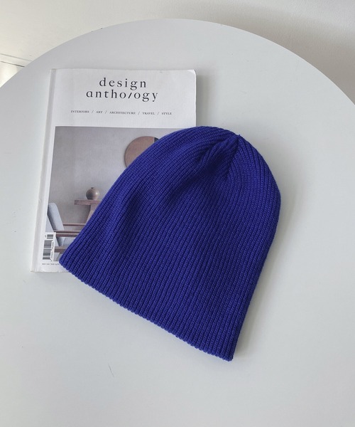AS KNOW AS plus(アズノゥアズプラス)の「シンプルニットワッチ(ニットキャップ/ビーニー・レディース・ブラック/パープル/オレンジ/グレー/ブルー・FREE)」の13枚目の写真