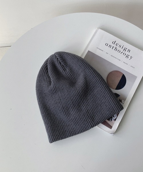 AS KNOW AS plus(アズノゥアズプラス)の「シンプルニットワッチ(ニットキャップ/ビーニー・レディース・ブラック/パープル/オレンジ/グレー/ブルー・FREE)」の14枚目の写真
