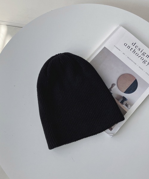 AS KNOW AS plus(アズノゥアズプラス)の「シンプルニットワッチ(ニットキャップ/ビーニー・レディース・ブラック/パープル/オレンジ/グレー/ブルー・FREE)」の15枚目の写真