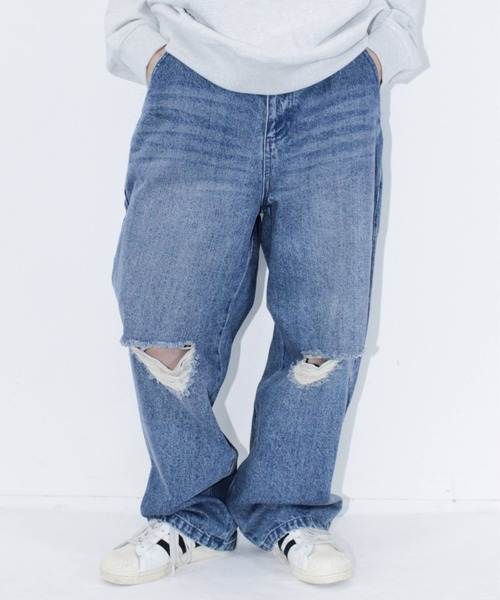 centimeter（センチメーター）の「Crush denim pants（デニムパンツ