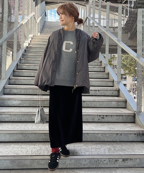 PUAL CE CIN（ピュアルセシン）の「ロゴジャガードニットプルオーバー（ニット/セーター・レディース・グレー/ブラウン/ベージュ・FREE）」の4枚目の写真