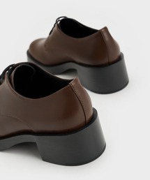 charles&keithブラックレザー ローファー ブロックヒール CHARLES & KEITH（チャールズ & キース）の「ブロックヒール
