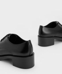 charles&keithブラックレザー ローファー ブロックヒール CHARLES & KEITH（チャールズ & キース）の「ブロックヒール