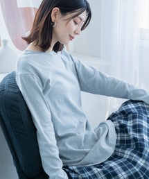 Tシャツ/カットソー（グレー/灰色系・ロング丈）ファッション通販