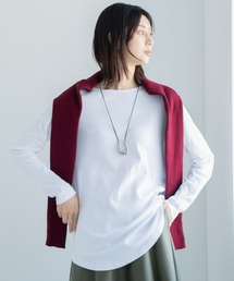 高身長　綿１００％ラウンドヘムロング丈Ｔシャツ　（トールサイズ）