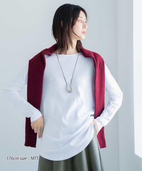 新品　訳あり　モラビトブラン　綿100% ロングTシャツ　チュニック　サイズ40 新品 訳あり モラビトブラン 綿100% ロングTシャツ チュニック