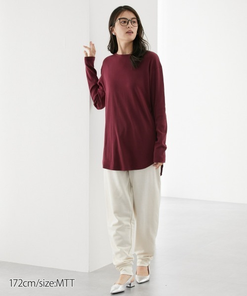 新品　グラウンドワイ　ラウンドヘム　ロングカットソー　ジャンボTシャツ ワッシャー天竺ヘムラウンドジャンボT｜GroundY