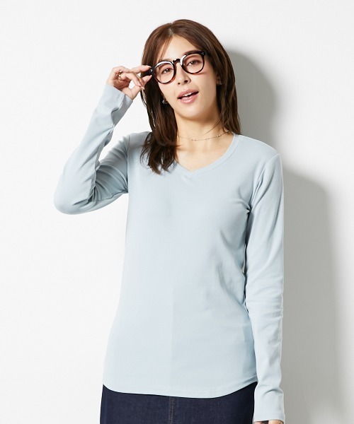 machatt　ラウンドヘムロングTシャツ(ライトグレー) ROOP TOKYO tシャツ ラウンドヘム ロング丈長袖Tシャツ サムホール