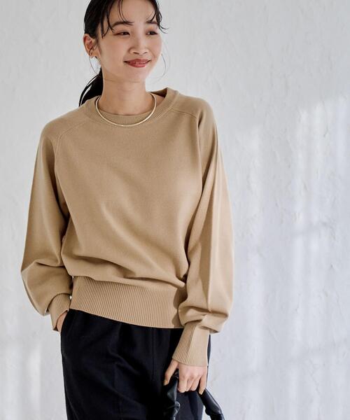 coen（コーエン）の「アンチピリングボリュームスリーブニット（WEB限定カラー）（ニット/セーター・レディース・オフホワイト/ブラック/ベージュ/コバルトブルー/オレンジ・M/L）」の3枚目の写真