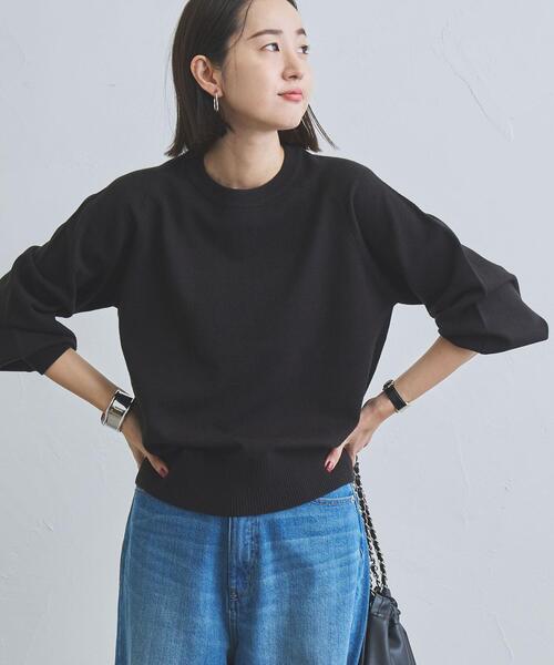 coen（コーエン）の「アンチピリングボリュームスリーブニット（WEB限定カラー）（ニット/セーター・レディース・オフホワイト/ブラック/ベージュ/コバルトブルー/オレンジ・M/L）」の2枚目の写真