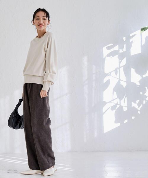 coen（コーエン）の「アンチピリングボリュームスリーブニット（WEB限定カラー）（ニット/セーター・レディース・オフホワイト/ブラック/ベージュ/コバルトブルー/オレンジ・M/L）」の11枚目の写真