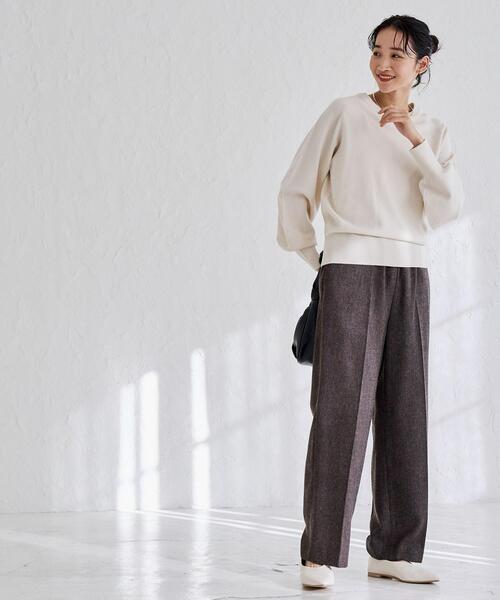 coen（コーエン）の「アンチピリングボリュームスリーブニット（WEB限定カラー）（ニット/セーター・レディース・オフホワイト/ブラック/ベージュ/コバルトブルー/オレンジ・M/L）」の12枚目の写真