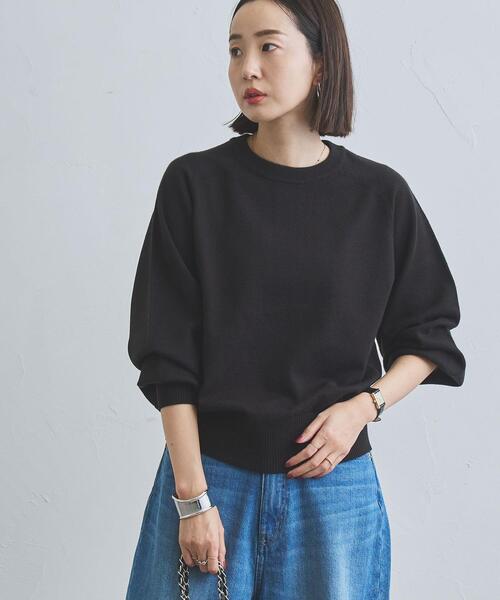 coen（コーエン）の「アンチピリングボリュームスリーブニット（WEB限定カラー）（ニット/セーター・レディース・オフホワイト/ブラック/ベージュ/コバルトブルー/オレンジ・M/L）」の15枚目の写真