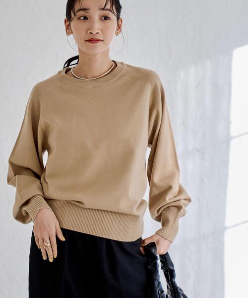 coen（コーエン）の「アンチピリングボリュームスリーブニット（WEB限定カラー）（ニット/セーター・レディース・オフホワイト/ブラック/ベージュ/コバルトブルー/オレンジ・M/L）」の22枚目の写真