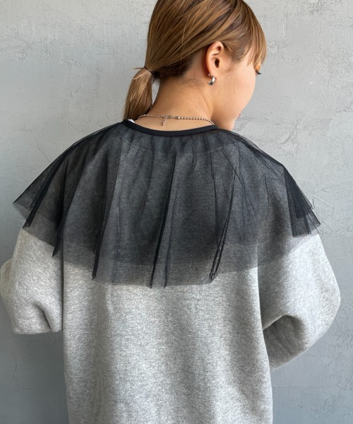 JF Ready Made（ジェイエフレディメイド）の「[Jf Ready Made/ジェイエフレディメイド] チュールラッフル 2WAY付け襟（付け襟・レディース・ブラック/オフホワイト・F）」の15枚目の写真