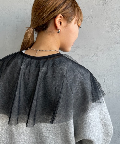 JF Ready Made（ジェイエフレディメイド）の「[Jf Ready Made/ジェイエフレディメイド] チュールラッフル 2WAY付け襟（付け襟・レディース・ブラック/オフホワイト・F）」の17枚目の写真