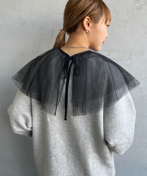 JF Ready Made（ジェイエフレディメイド）の「[Jf Ready Made/ジェイエフレディメイド] チュールラッフル 2WAY付け襟（付け襟・レディース・ブラック/オフホワイト・F）」の20枚目の写真