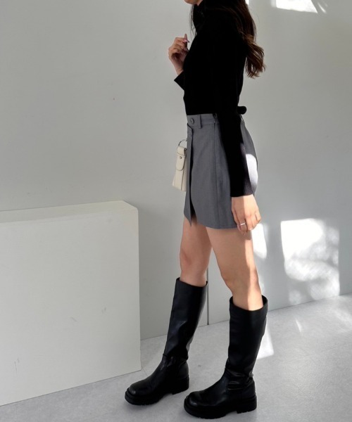 OLIVE des OLIVE（オリーブデオリーブ）の「ラップ風ショートパンツ　1041020010（その他パンツ・レディース・オフホワイト/チャコールグレー/ブラック・FREE）」の13枚目の写真