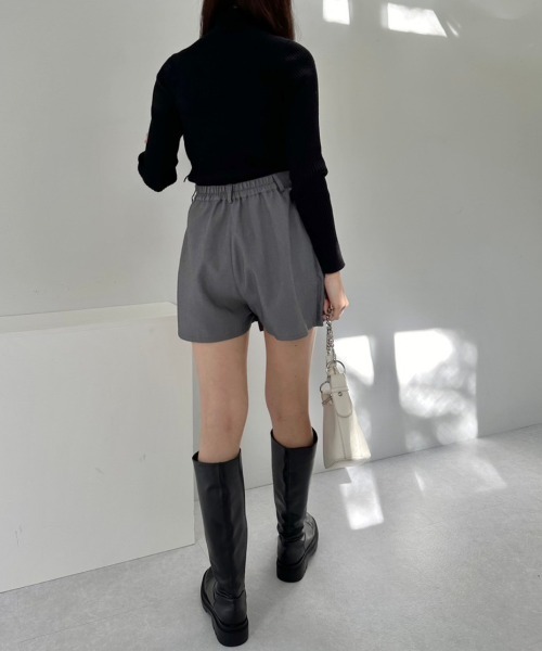 OLIVE des OLIVE（オリーブデオリーブ）の「ラップ風ショートパンツ　1041020010（その他パンツ・レディース・オフホワイト/チャコールグレー/ブラック・FREE）」の14枚目の写真